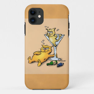 Cocktails & Kittens Gold Cartoon iPhone 5 Hoesje
