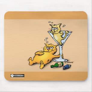 Cocktails & Kittens Gouden Cartoon Muismat