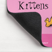 Cocktails & Kittens Roze Cartoon Muismat (Hoek)