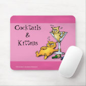 Cocktails & Kittens Roze Cartoon Muismat (Met muis)
