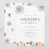Cocktails & Kostuums Halloween Uitnodiging (Voorkant / Achterkant)