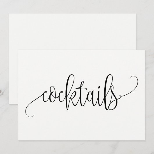 Cocktails - Lovely Calligraphy Kaart (Voorkant / Achterkant)