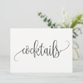 Cocktails - Lovely Calligraphy Kaart (Staand voorkant)