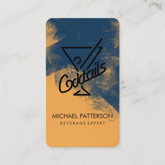 Cocktails Martini Drank Logo Visitekaartje (Voorkant)