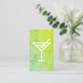 Cocktails Martini Glamour Groen Glitters Visitekaartje (Staand voorkant)