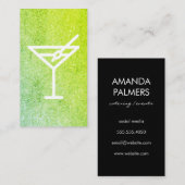 Cocktails Martini Glamour Groen Glitters Visitekaartje (Voorkant / Achterkant)