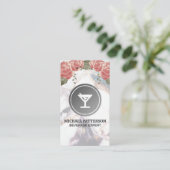 Cocktails Martini Grey Logo | Marmer en Rozen Visitekaartje (Staand voorkant)