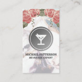 Cocktails Martini Grey Logo | Marmer en Rozen Visitekaartje (Voorkant)