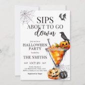 Cocktails Martini Halloween Party Kaart (Voorkant)