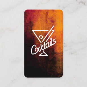 Cocktails Martini   Oranje zwarte textuur Visitekaartje