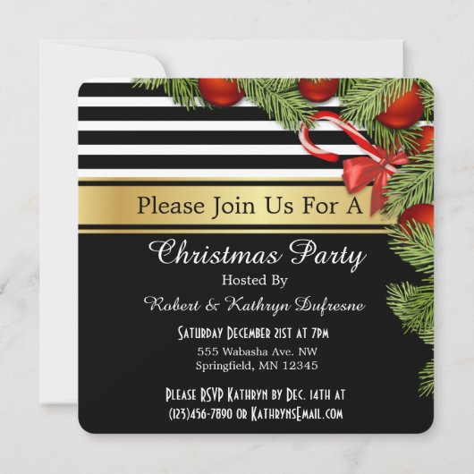 "Cocktails & Merriment" Uitnodiging voor feestdag (Achterkant)