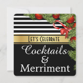 "Cocktails & Merriment" Uitnodiging voor feestdag (Voorkant)