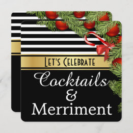 "Cocktails & Merriment" Uitnodiging voor feestdag