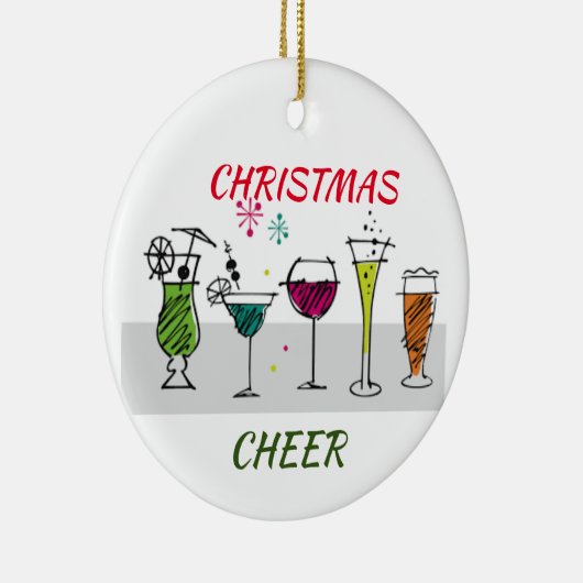 COCKTAILS/MERRY CHRISTMAS AAN ANDERE ZIJDEN VAN CE KERAMISCH ORNAMENT (Rechts)