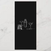 Cocktails Minimaal Modern Open Bar Huwelijksmenu Menu (Achterkant)