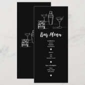 Cocktails Minimaal Modern Open Bar Huwelijksmenu Menu (Voorkant / Achterkant)