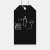 Cocktails Minimale Moderne Zwart & Wit Feest Cadeaulabel (Achterkant)