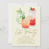 cocktails | Modern Eenvoudig Elke Leeftijd Volwass Kaart (Voorkant)