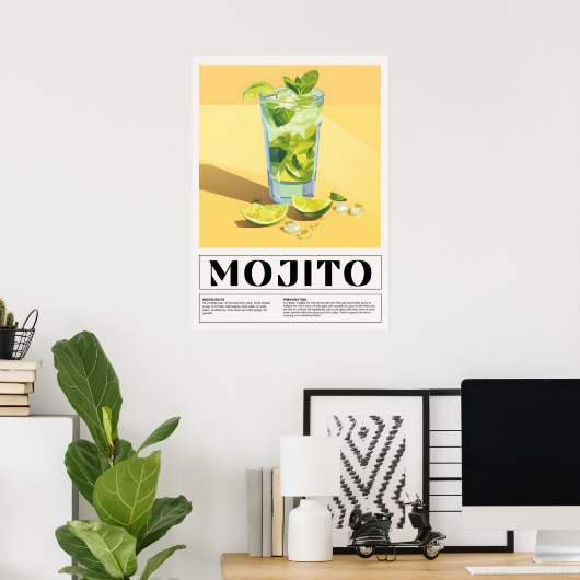  cocktails: Mojito Poster (Thuiskantoor)