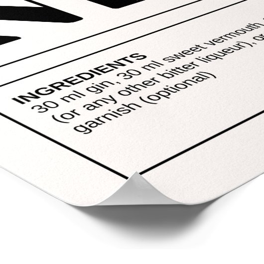  cocktails: Negroni Poster (Hoek)