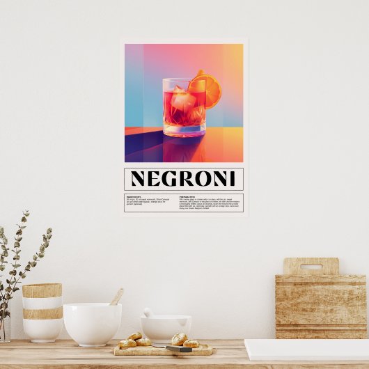  cocktails: Negroni Poster (Keuken)