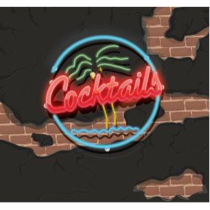 Cocktails Nightclub Neon Fotobeeldje Magneet