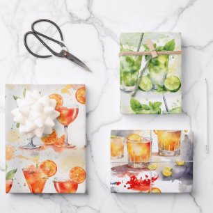 Cocktails om 7:00 inpakpapier vel