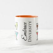 Cocktails Omarm Diversiteit Bachelorette Tweekleurige Koffiemok (Center)