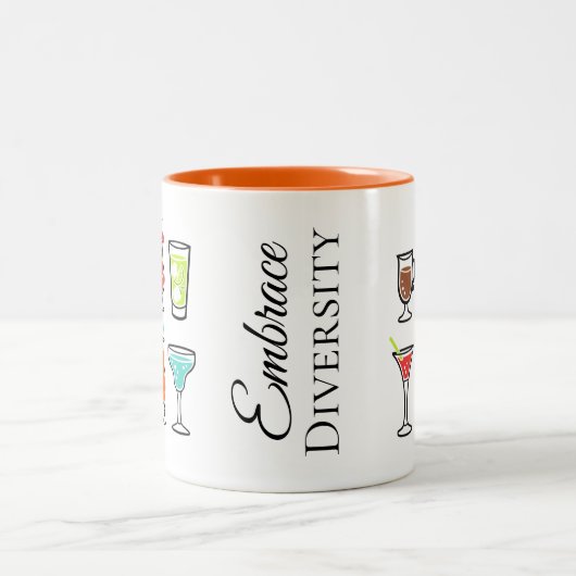 Cocktails Omarm Diversiteit Bachelorette Tweekleurige Koffiemok (Center)