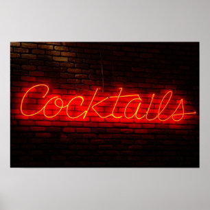 Cocktails op Brick Poster
