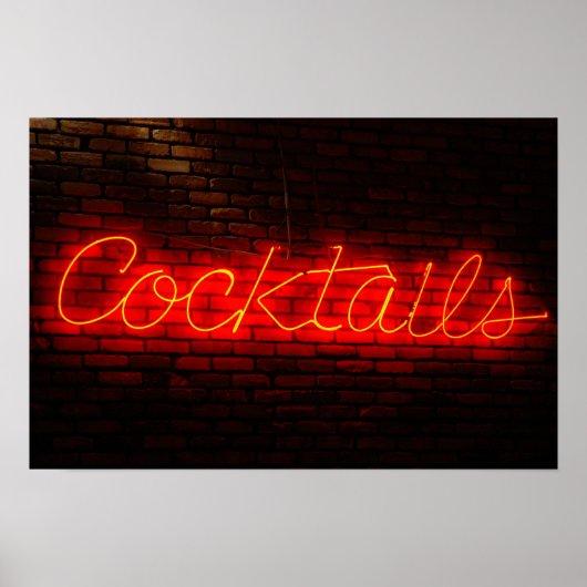 Cocktails op Brick Poster (Voorkant)