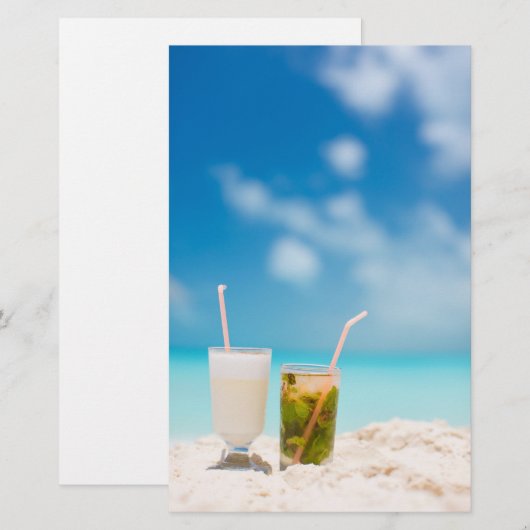 Cocktails op het strand briefpapier (Voorkant / Achterkant)