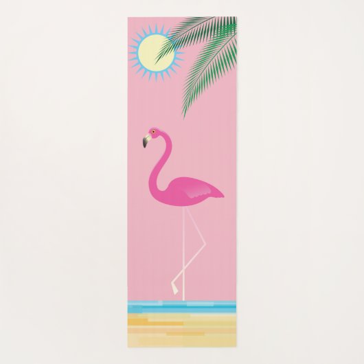 Cocktails op het strand met Flamingo Yoga Mat (Achterkant)