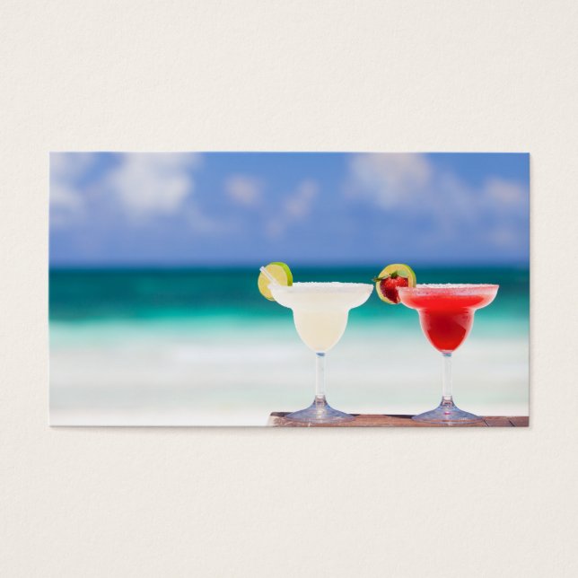 Cocktails op het strand visitekaartje (Voorkant)
