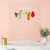 Cocktails & Party Bar Drinken Trouwmenu Acryl Bord (Huwelijk)