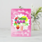 Cocktails Party Birthday Big Milestone Celebration Kaart (Staand voorkant)