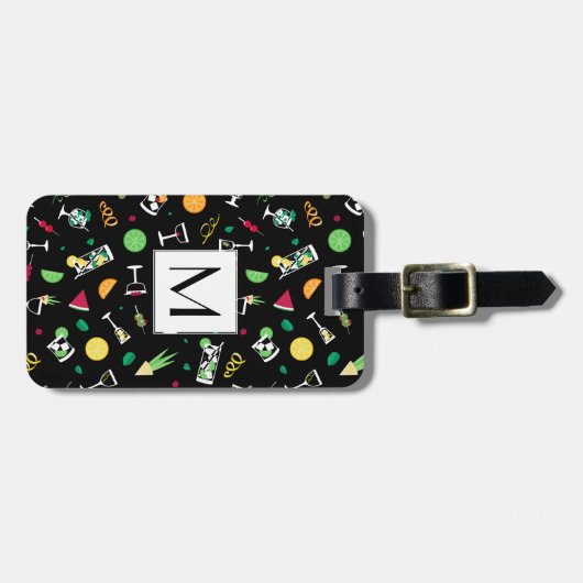 Cocktails Party Pattern Bagagelabel (Voorkant horizontaal)
