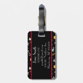 Cocktails Party Pattern Bagagelabel (Achterkant verticaal)