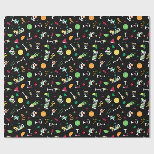 Cocktails Party Pattern Cadeaupapier (Vlak)