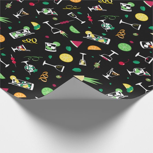 Cocktails Party Pattern Cadeaupapier (Hoek)