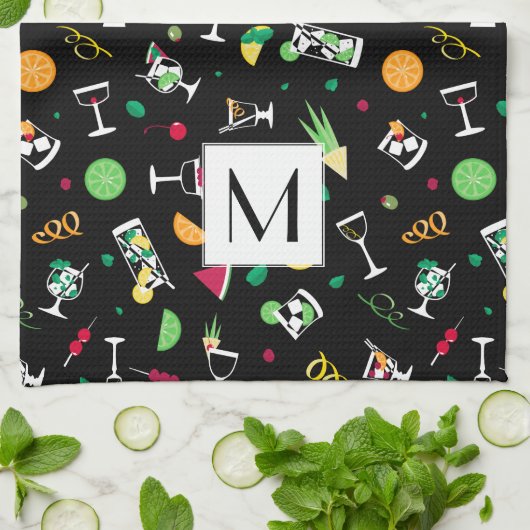 Cocktails Party Pattern Theedoek (Gevouwen)