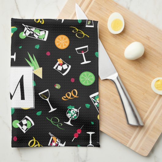 Cocktails Party Pattern Theedoek (Quarter Fold)