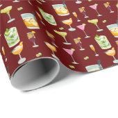Cocktails Pattern Wrapping Paper Cadeaupapier (Rol Hoek)