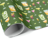 Cocktails Pattern Wrapping Paper Cadeaupapier (Rol Hoek)