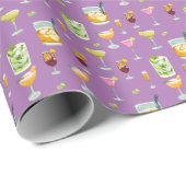 Cocktails Pattern Wrapping Paper Cadeaupapier (Rol Hoek)