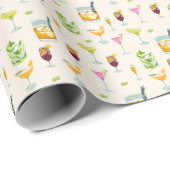 Cocktails Pattern Wrapping Paper Cadeaupapier (Rol Hoek)