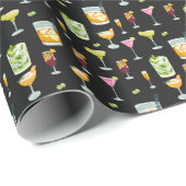 Cocktails Pattern Wrapping Paper Cadeaupapier (Rol Hoek)