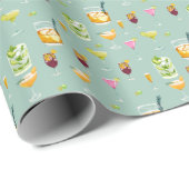 Cocktails Pattern Wrapping Paper Cadeaupapier (Rol Hoek)