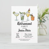 Cocktails Pensioen Party Vrouwen Drinken Kaart (Staand voorkant)