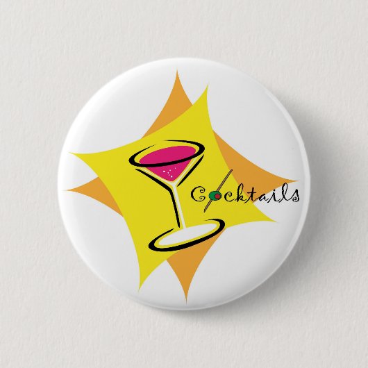 cocktails pin ronde button 5,7 cm (Voorkant)
